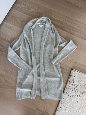 GAP Heather Gray Open-Front Cardigan